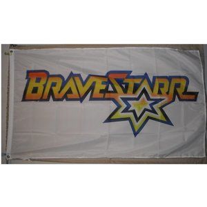 Bravestarr Filmation 3'x5' white Flag He-Man Stampede Carrion Bunch Tex Hex MOTU